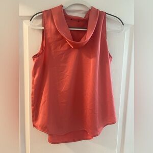 Ann Taylor Cowl Neck Coral Sleeveless Blouse Small